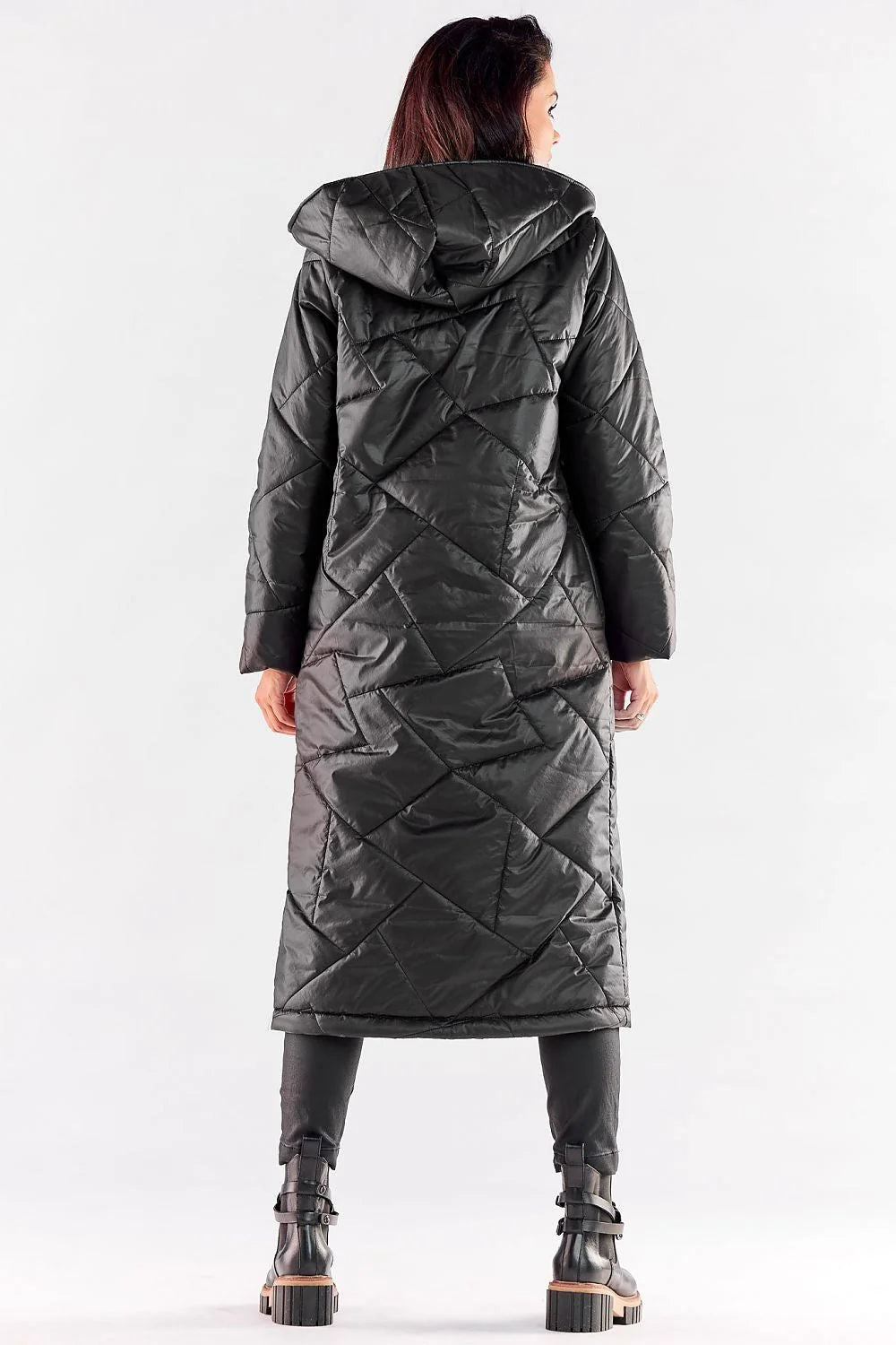 Manteau long pour femmes design moderne fonctionnel matelassé capuche intégrée couleur rouge vif polyester 100 % taille L/XL