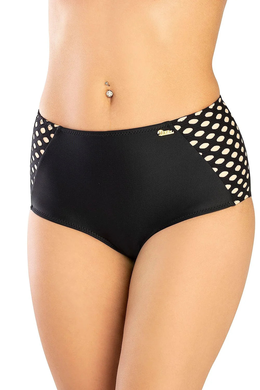 Culotte de bain microfibre élégante taille haute détails ajourés confort moderne femmes chic plage piscine