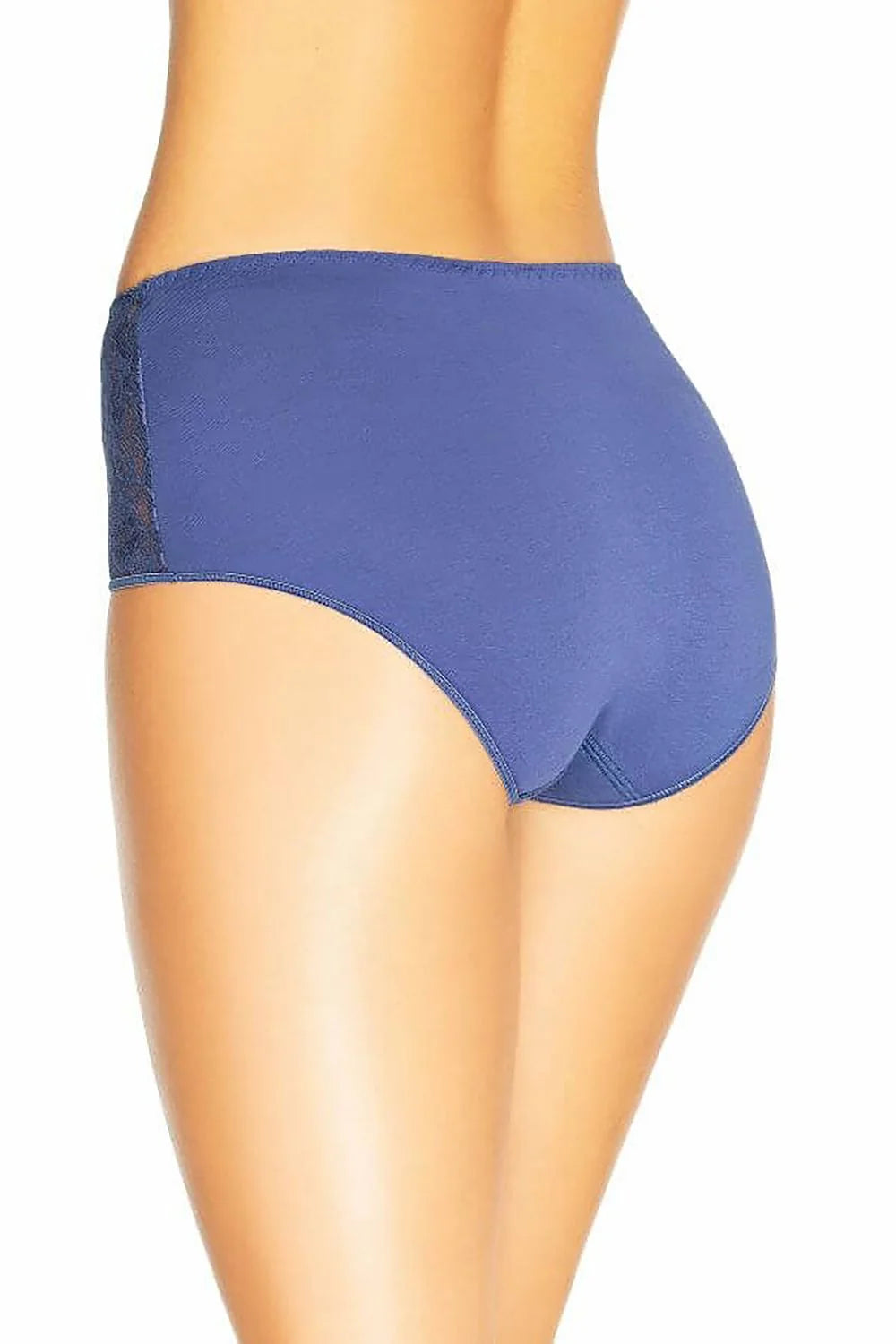 Culotte Teyli Taille Haute en Coton Élasthanne Bleu Lavande Dentelle Florale Femme Occasions Spéciales Confort Coupe Enveloppante