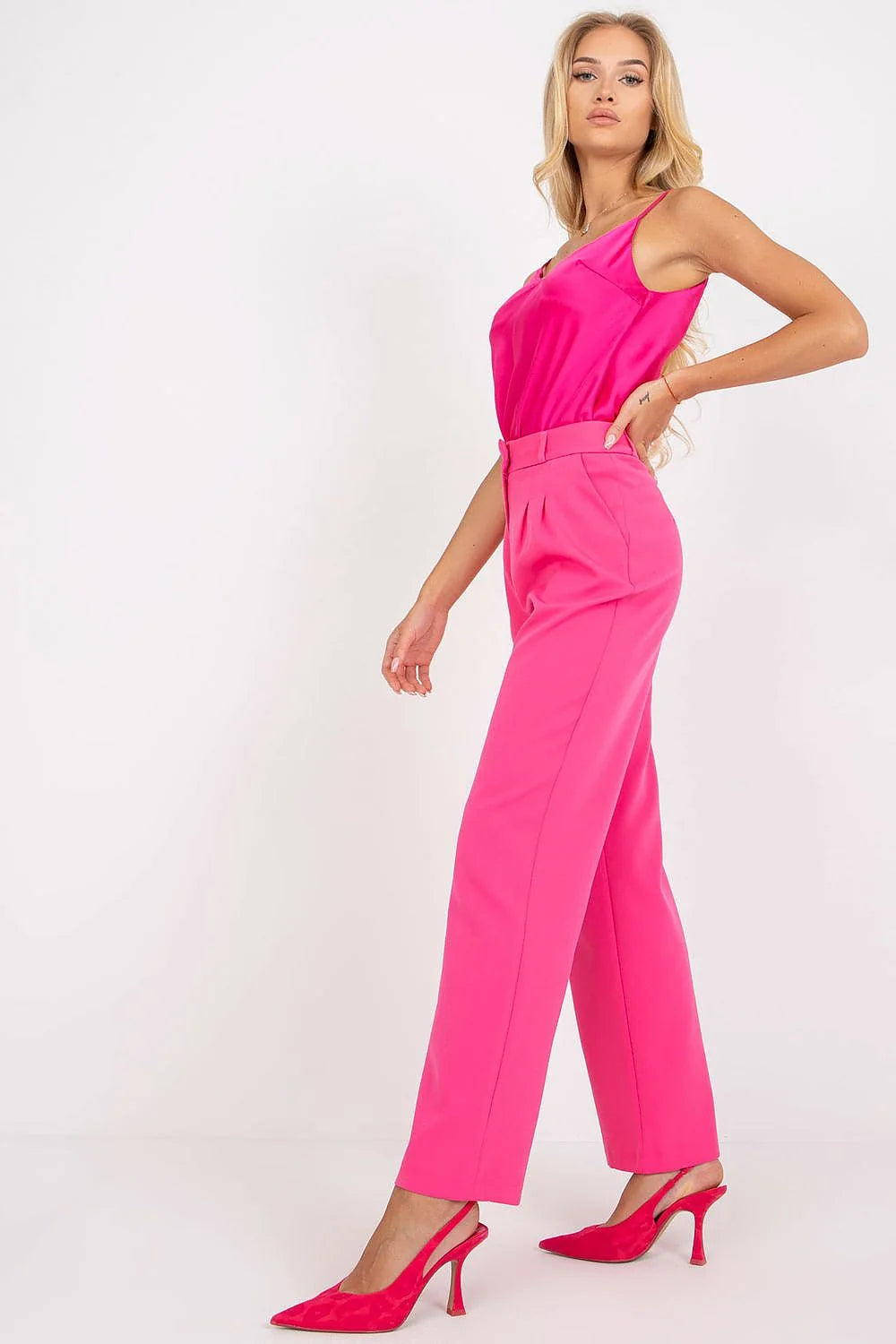 Pantalon femme Rue Paris large jaune vif maille douce haute taille manches longues mules vert audacieux été 2023