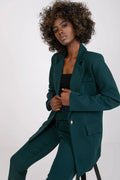 Veste femme Italy Moda vert foncé longue manches longues style élégant coupe ajustée matériau synthétique