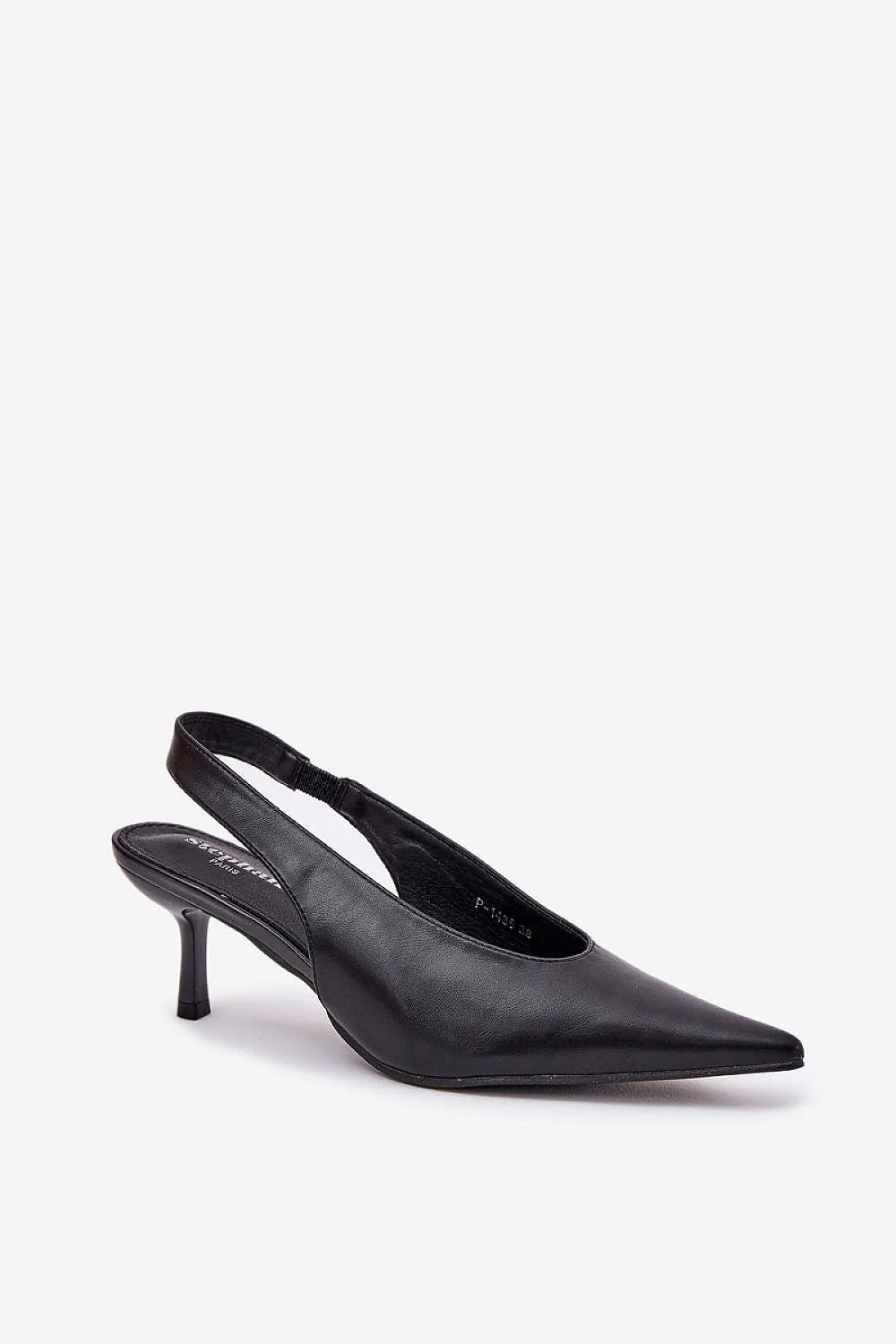 Escarpins à bout pointu en cuir artificiel écolo, slingback, talon fin, occasionnels, élégance intemporelle pour femmes