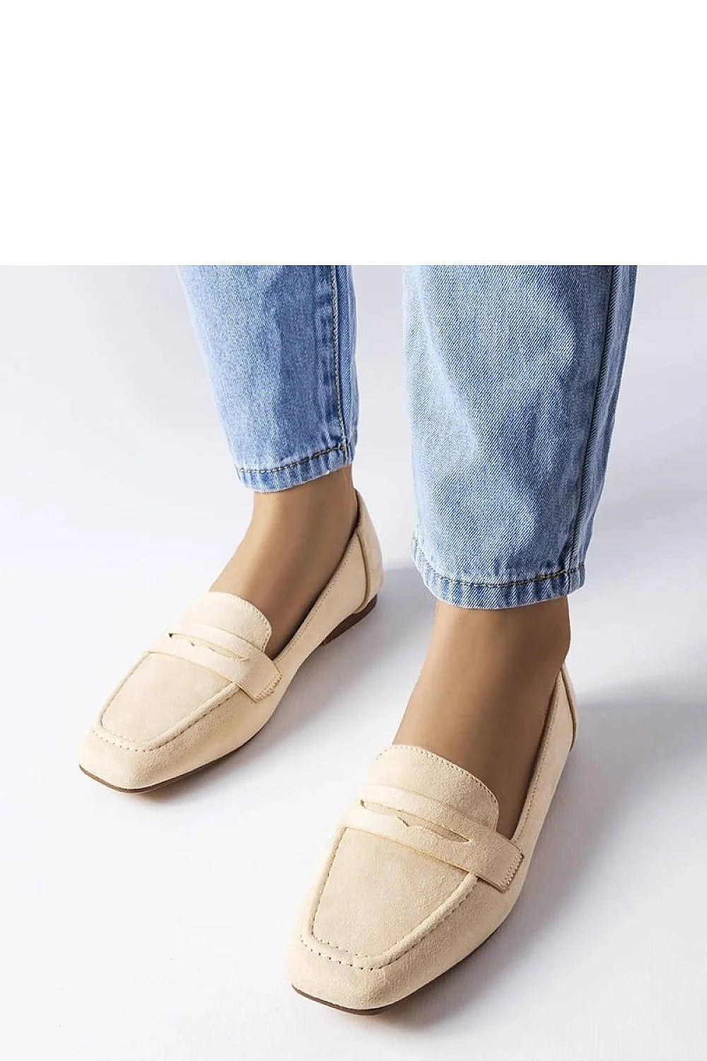 mocassins beiges femmes ecodaim suedine bout carre empeigne bride penny semelle fine marron talon plat slipon minimalistes coupe basse confortables