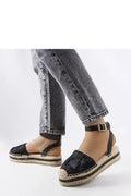 Es padrille féminine élégante compensée cuir écologique caoutchouc plateforme confortable style décontracté occasion estivale femme