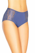 Culotte Teyli Taille Haute en Coton Élasthanne Bleu Lavande Dentelle Florale Femme Occasions Spéciales Confort Coupe Enveloppante