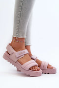 Sandales Step in style pour femme style moderne décontracté rose pâle cuir synthétique semelle épaisse confort summer sandals occasion estivale mode féminine