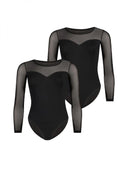 Body pour femme moderne manches longues en viscose élasthanne noir coupe ajustée élégant style intemporel