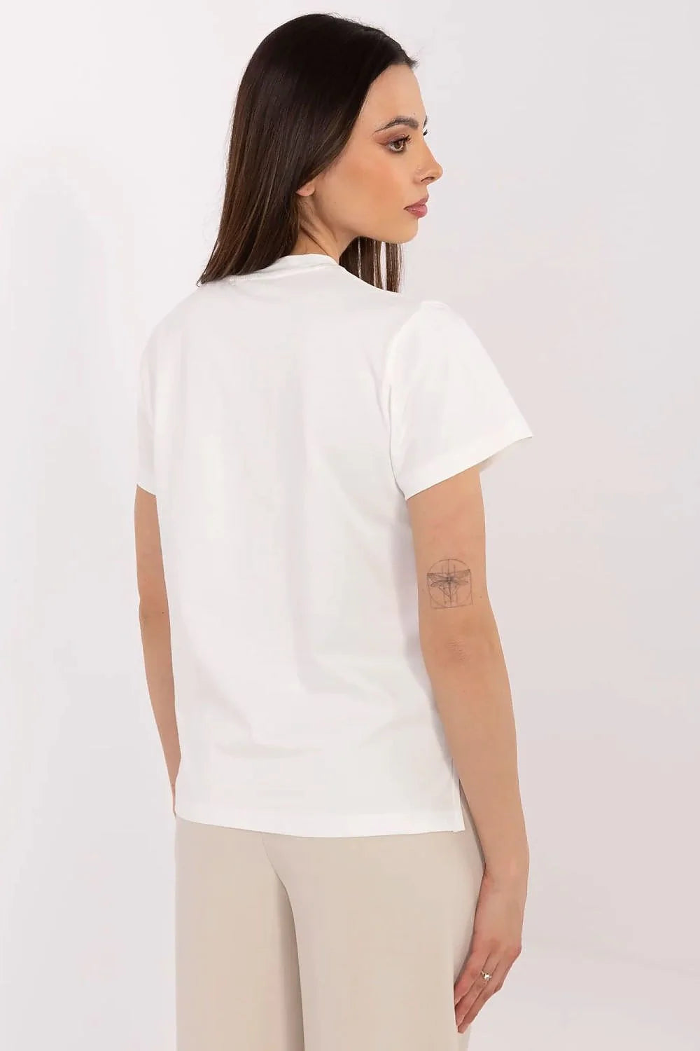 T-shirt femme design moderne style décontracté papillon doré coton confort manches courtes col rond