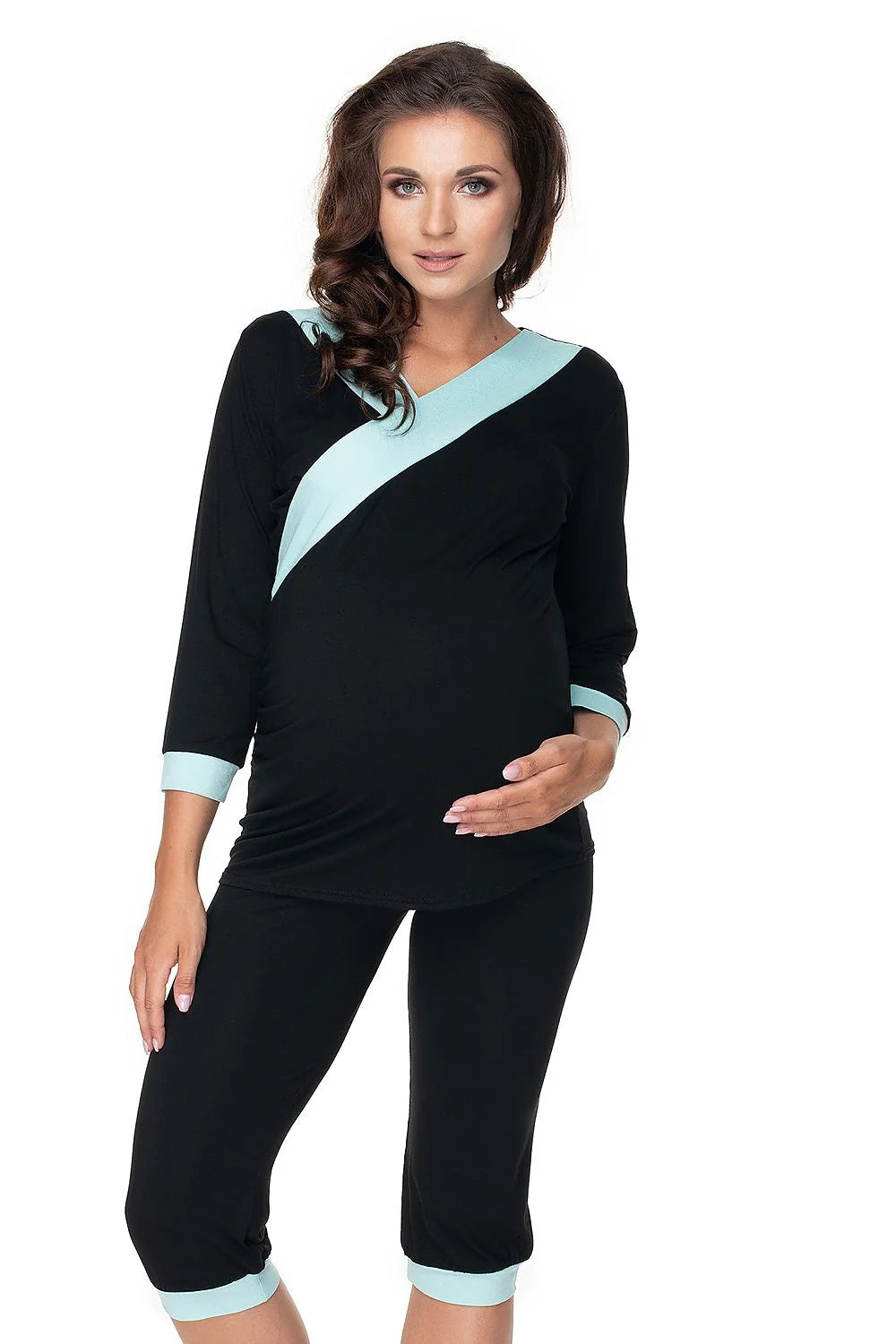 Pyjama de maternité en viscose, élégant et confortable, manches longues, idéal futures mamans élégantes nuit