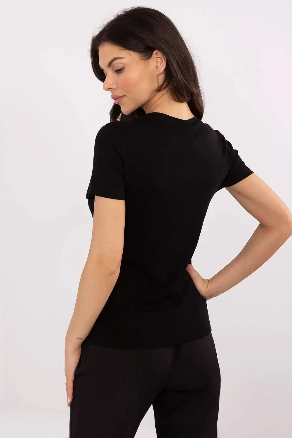 T-shirt femme design moderne ours en peluche brillants coton ajusté manches courtes