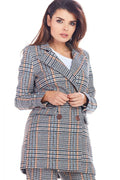 Blazer femme en polyester style classique à carreaux multicolores élégant parfait pour automne