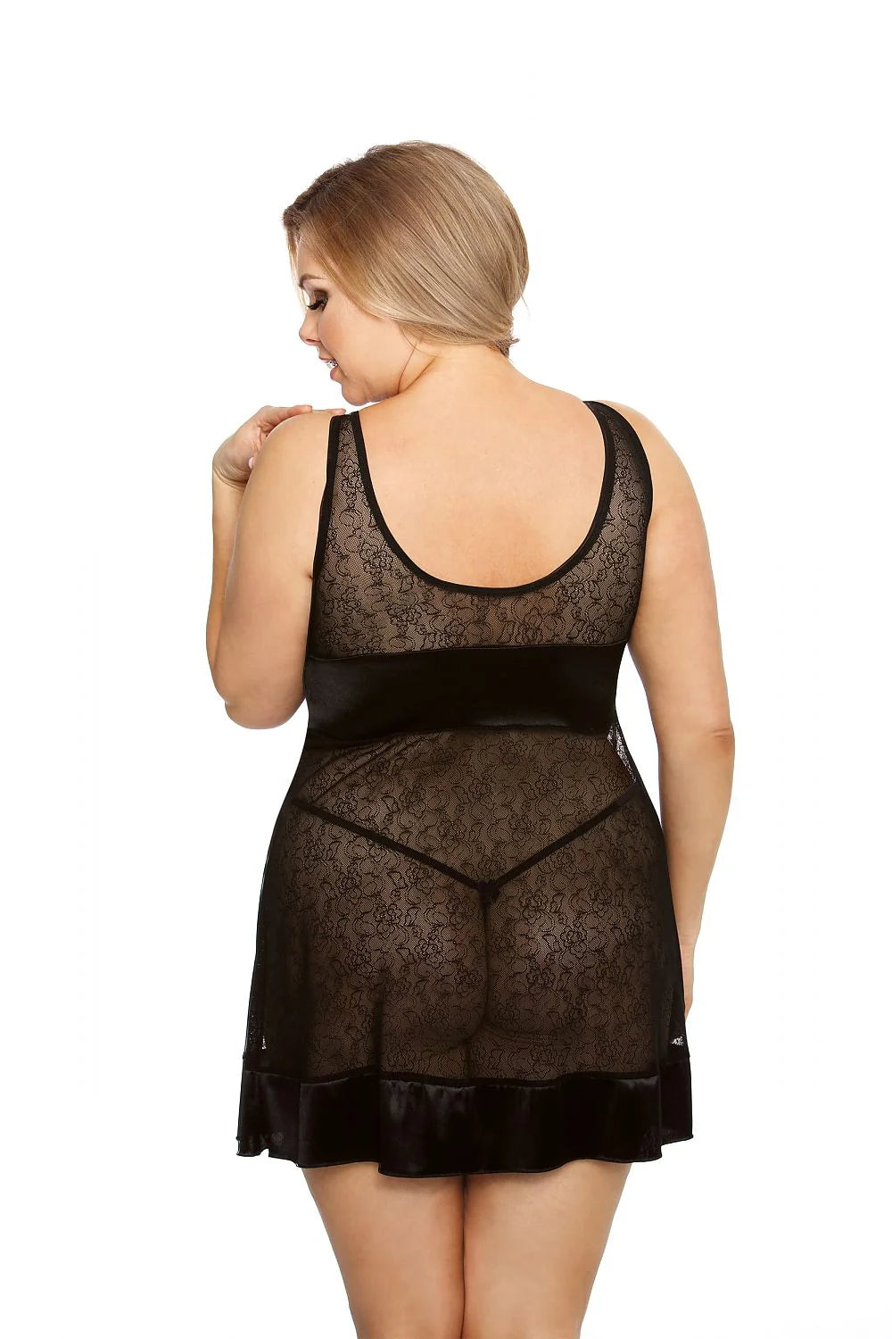 Ensemble de lingerie sexy Anais nuit séduisant élégant dentelle noir taille ajustable femme grandes tailles