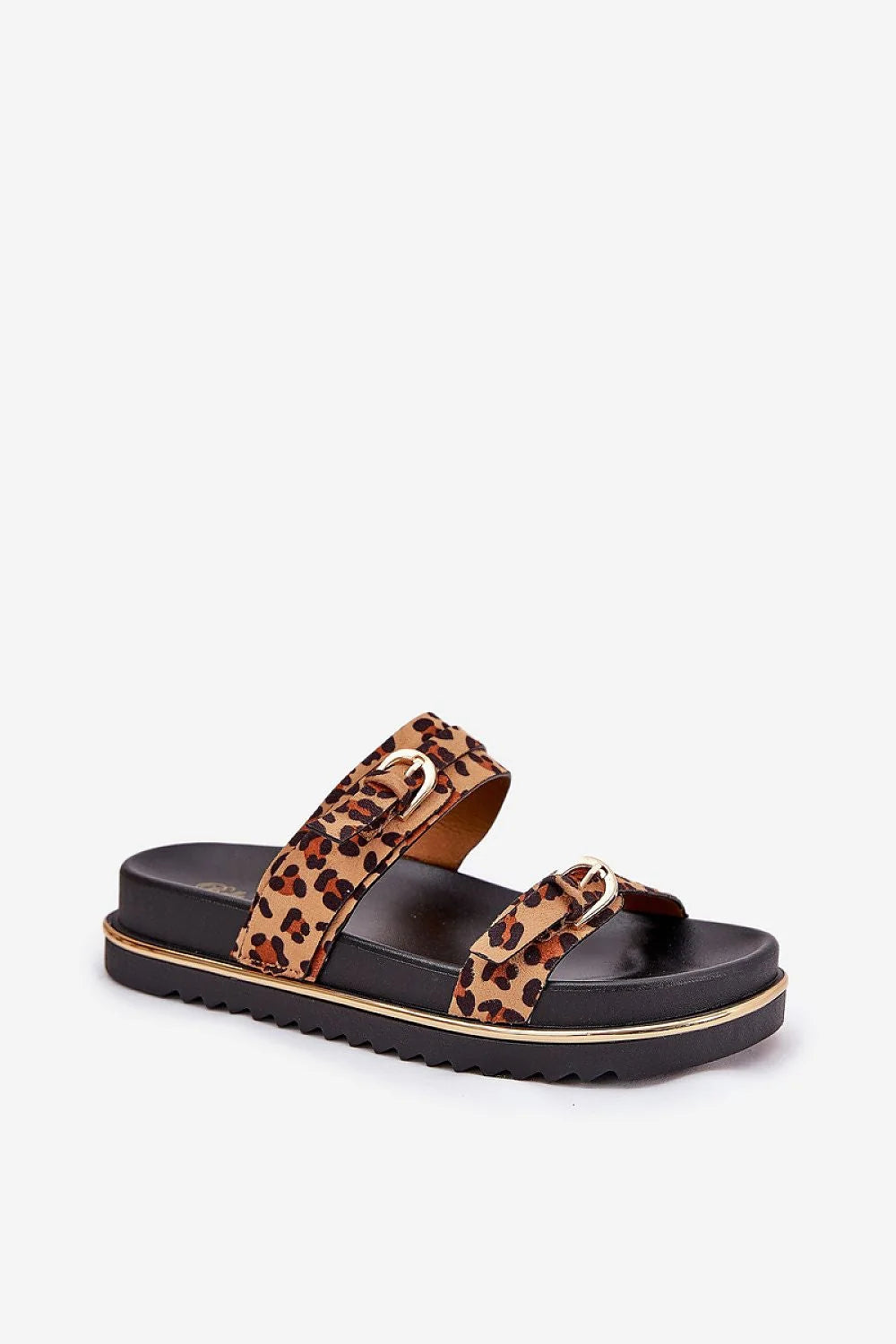 Sandales femmes plateforme style moderne confort boucles métalliques motif léopard cuir synthétique tissu durable élégance tendance polyvalent usage quotidien été