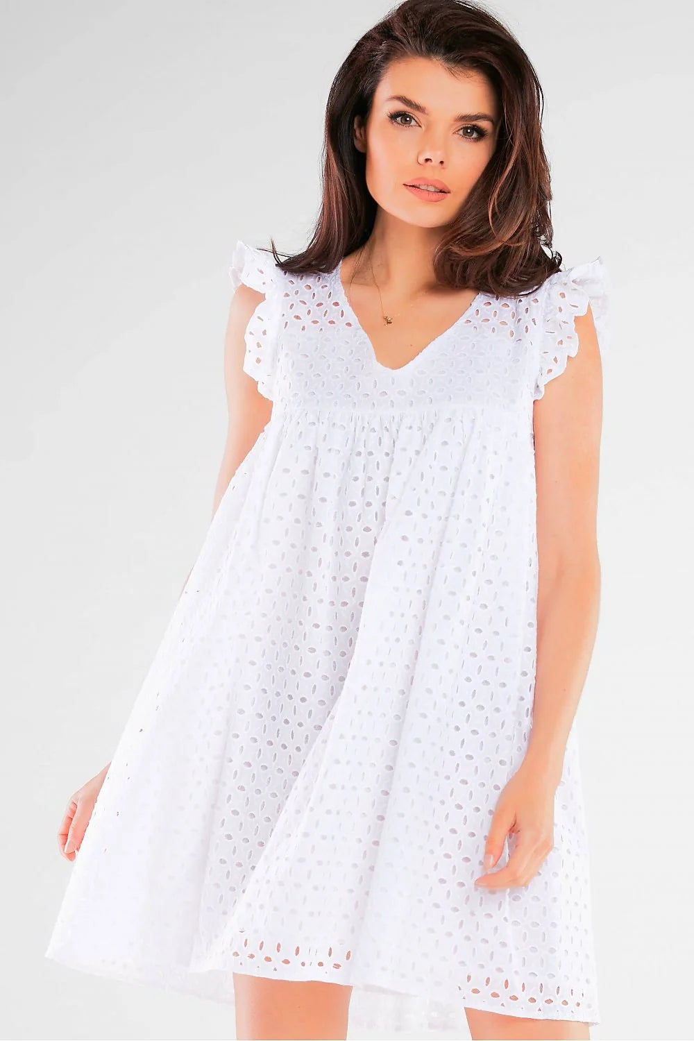 Robe de jour élégante sans manches en coton 100% avec volants sur les épaules taille ajustable robe noire pour femme