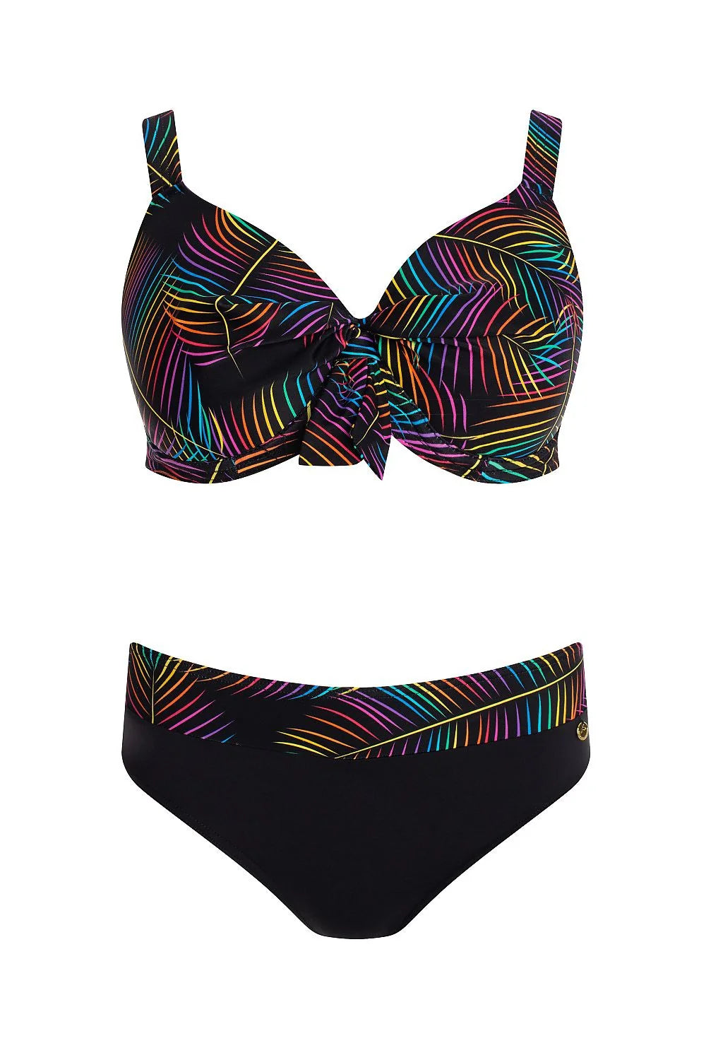 Bikini femme tropical multicolore balconnet deux pièces polyamide elastane élégant sexy maintien confortable plage été