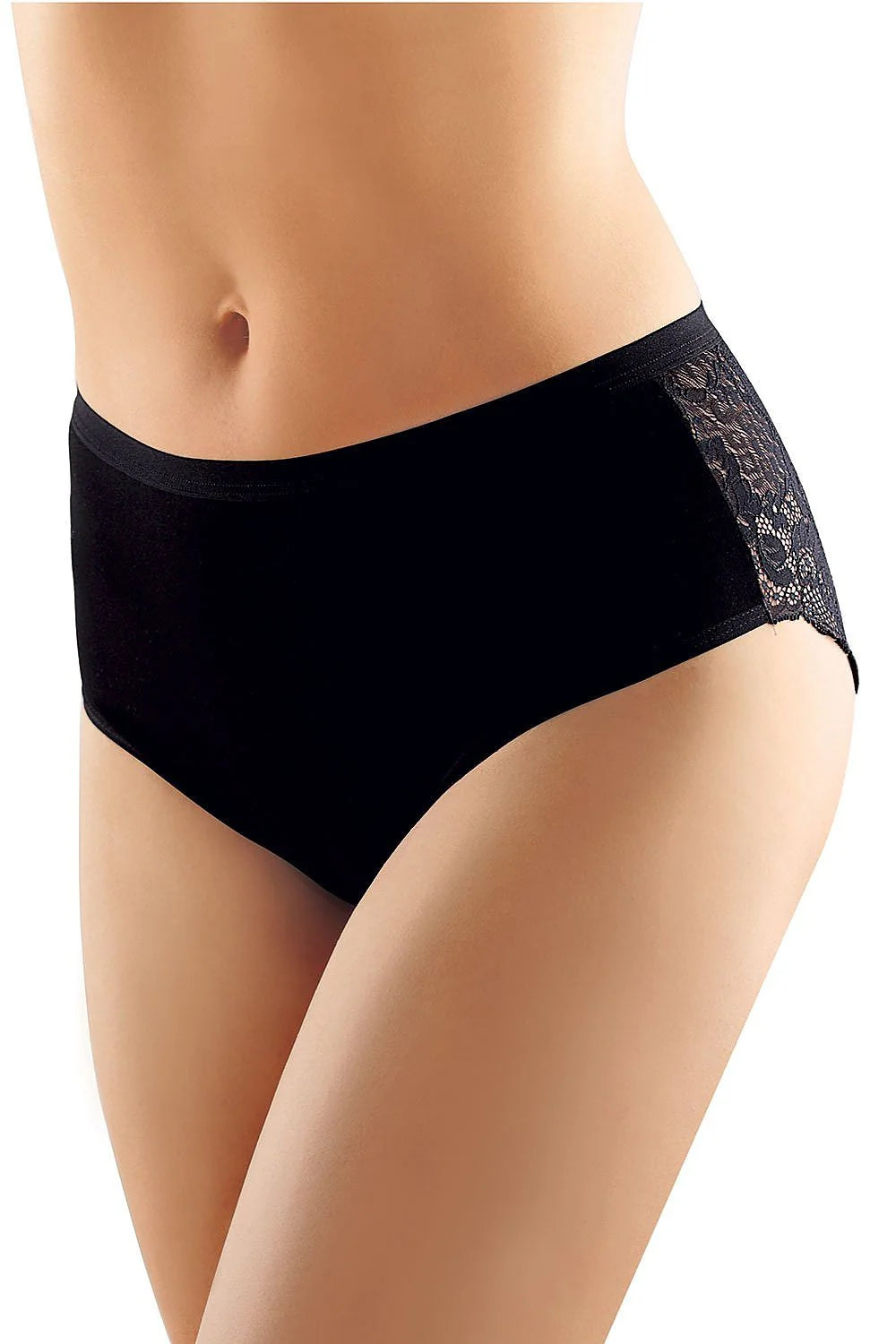 Culotte taille haute en coton avec dentelle florale blanche, confort moderne pour allure féminine élégante