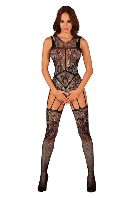 Corset résille noire floral audacieux jarretelles intégrales body ouvert bretelles larges coupe moulante transparent extensible occasion spéciale style