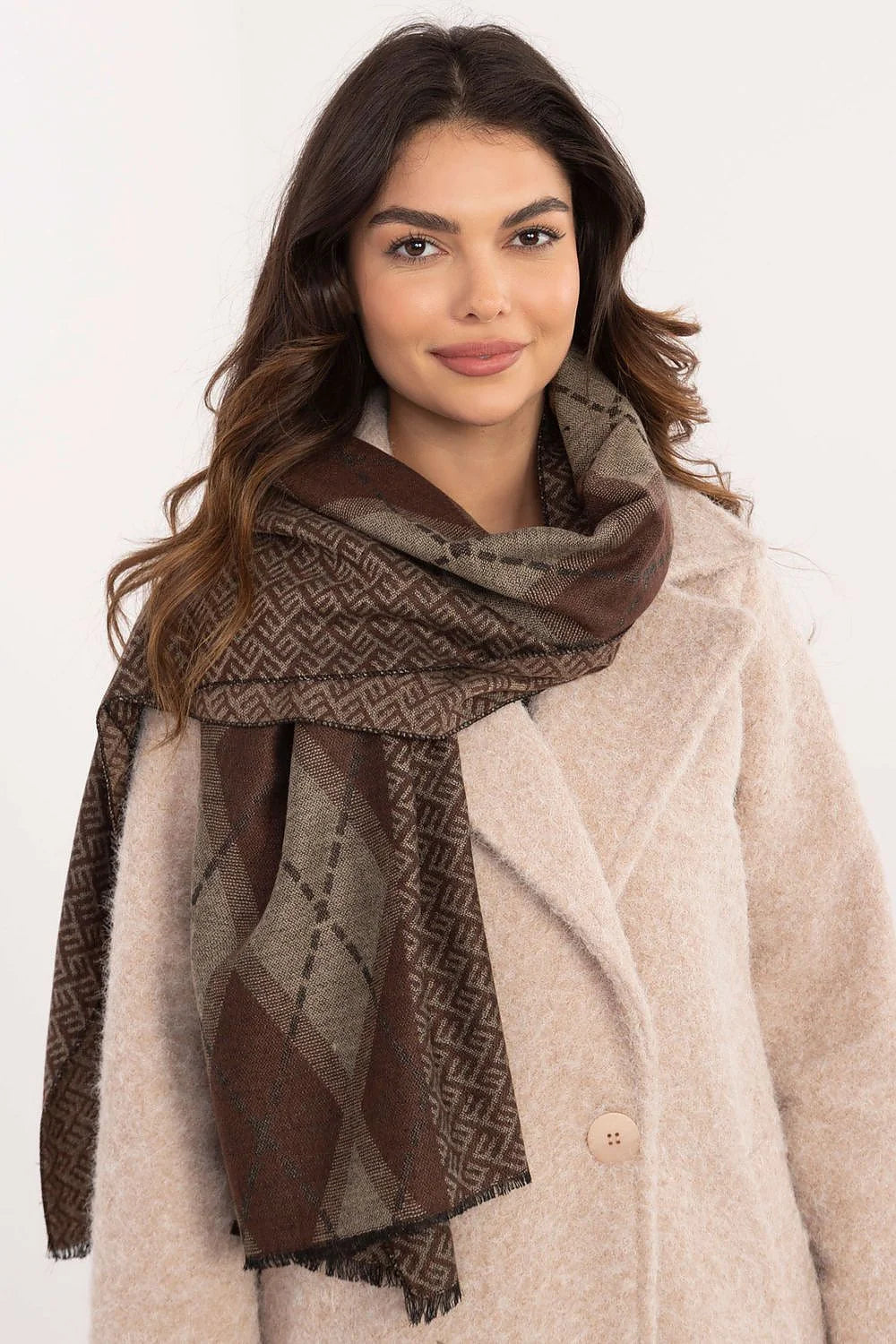 Écharpe élégante pour femmes motif géométrique modern design longueur 190cm largeur 69cm haute qualité hiver automne