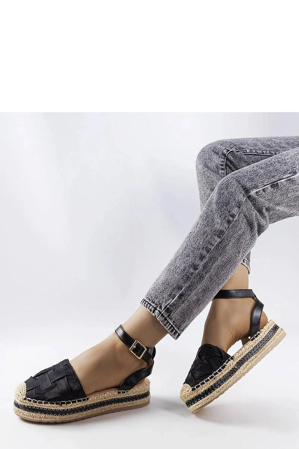 Es padrille féminine élégante compensée cuir écologique caoutchouc plateforme confortable style décontracté occasion estivale femme