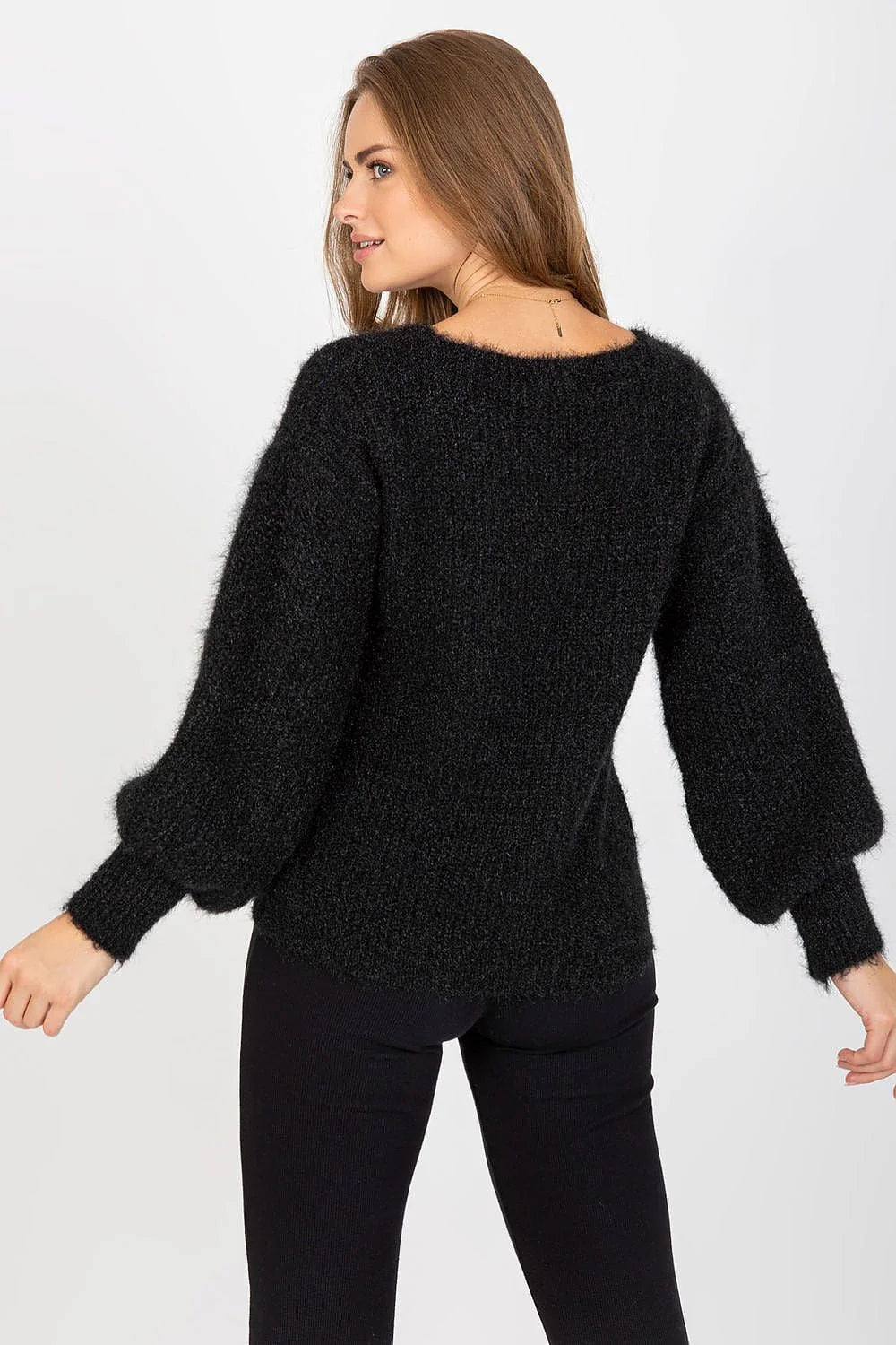 Pull pour femme Chandail Och Bella manches longues col rond style casual matières douces couleur beige