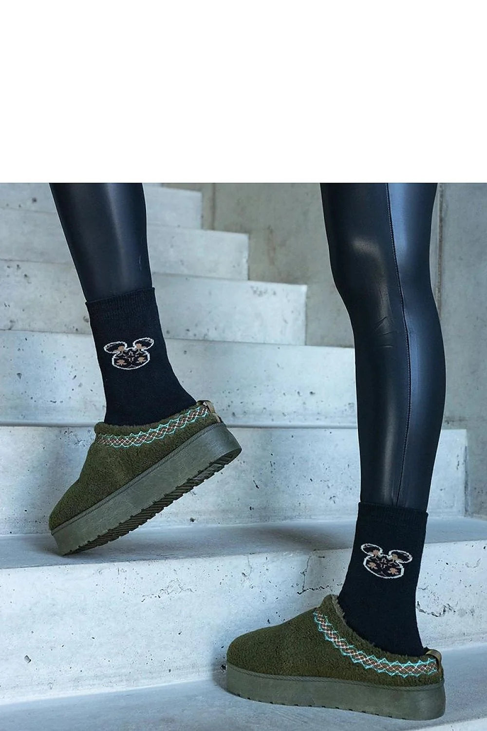 Bottes de neige Solea vert olive mocassin doublure chaude semelle caoutchouc mode hiver femme