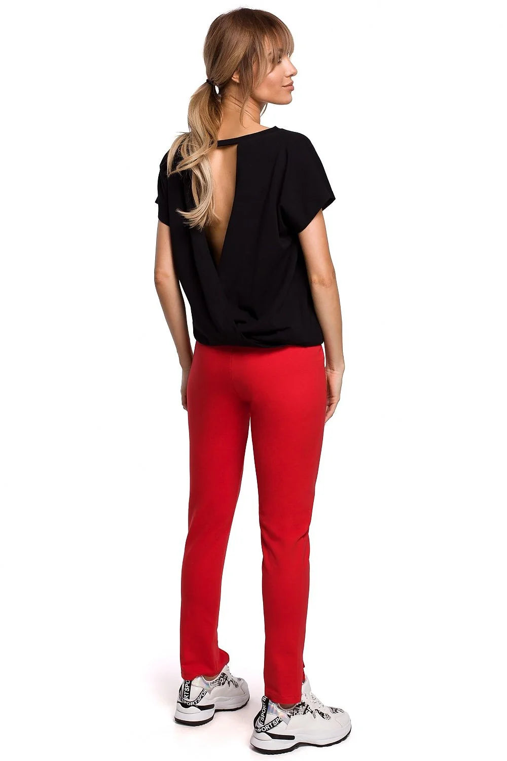 Pantalon long femme coton élasthanne moderne coupe droite fentes avant confort mode urbaine sophistiquée