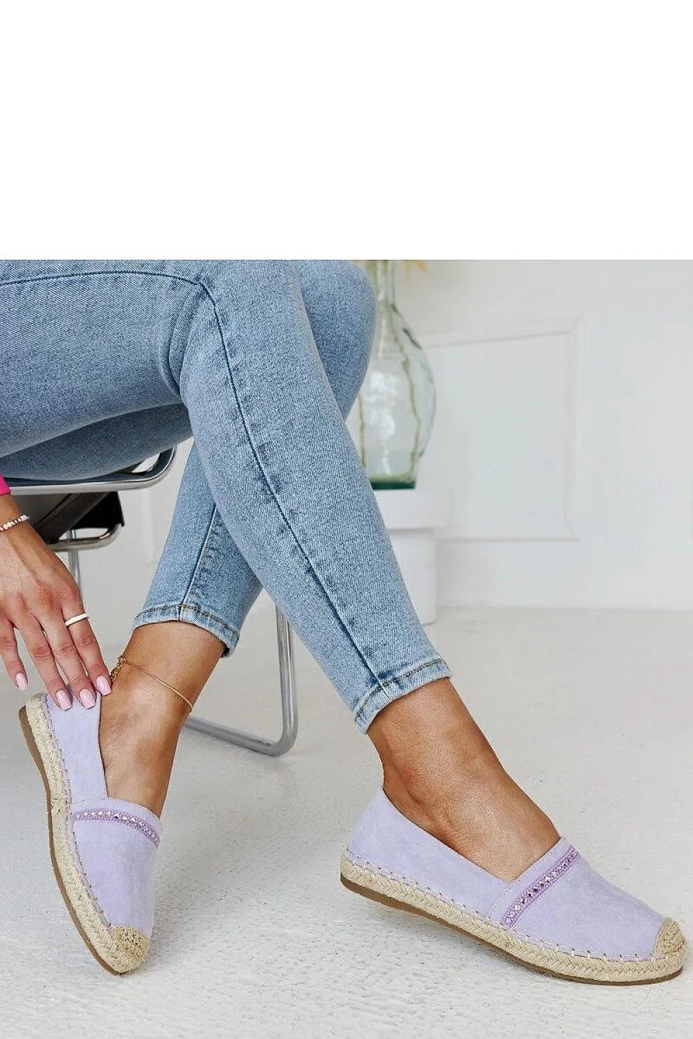 Espadrille Solea pour femme violet pastel tissu corde tressée semelle caoutchouc design moderne bout rond été 2023