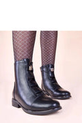 bottines femme noir similicuir tige mi cheville bout rond talon bloc bas 3cm brides boucle métallique