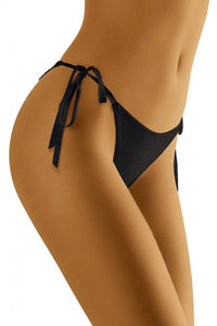 Strings Wolbar bikini femme élégant polyamide élasthanne taille ajustable design minimaliste liens latéraux noir été plage piscine