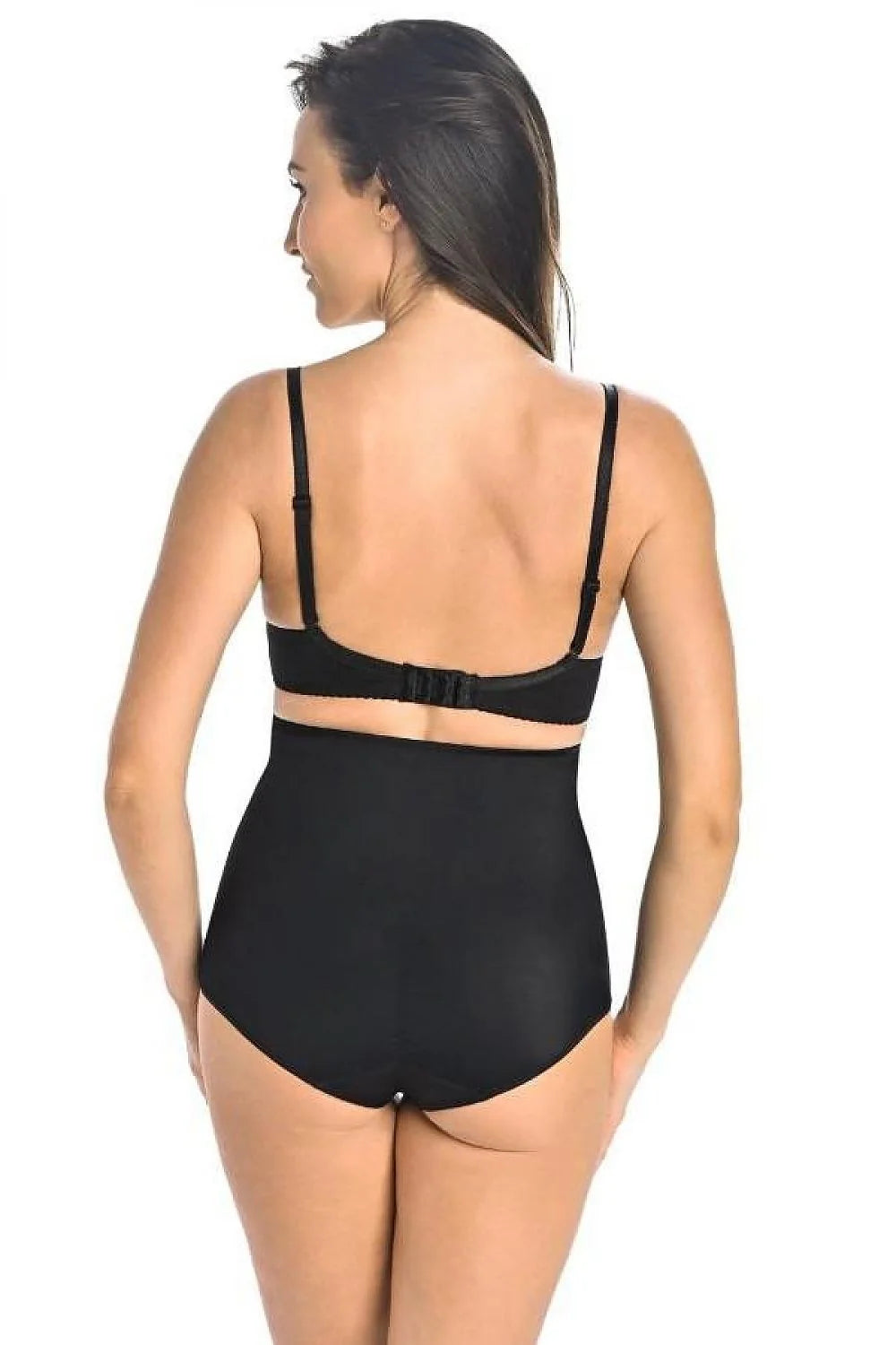 culotte gainante taille haute noire sculptante modelante ventre plat maintien renforcé bandes larges microfibre extensible maille transparente sans couture invisible