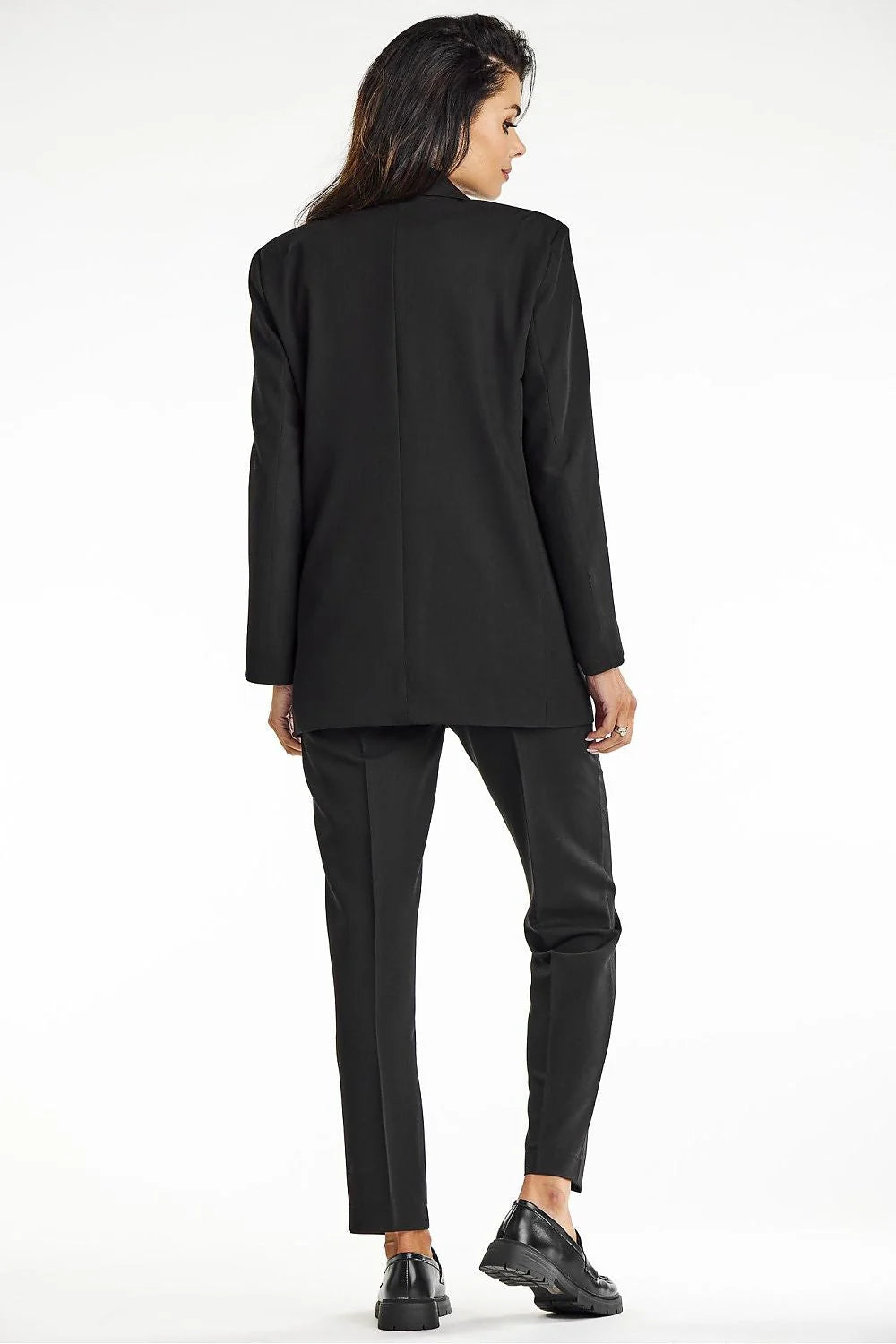 Ensemble tailleur femme Awama noir style classique coupe ajustée matières hautes qualité vestes pantalons assortis