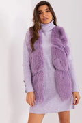 Robe col roulé fausse fourrure veste sans manches automne hiver printemps femme mode chic élégant