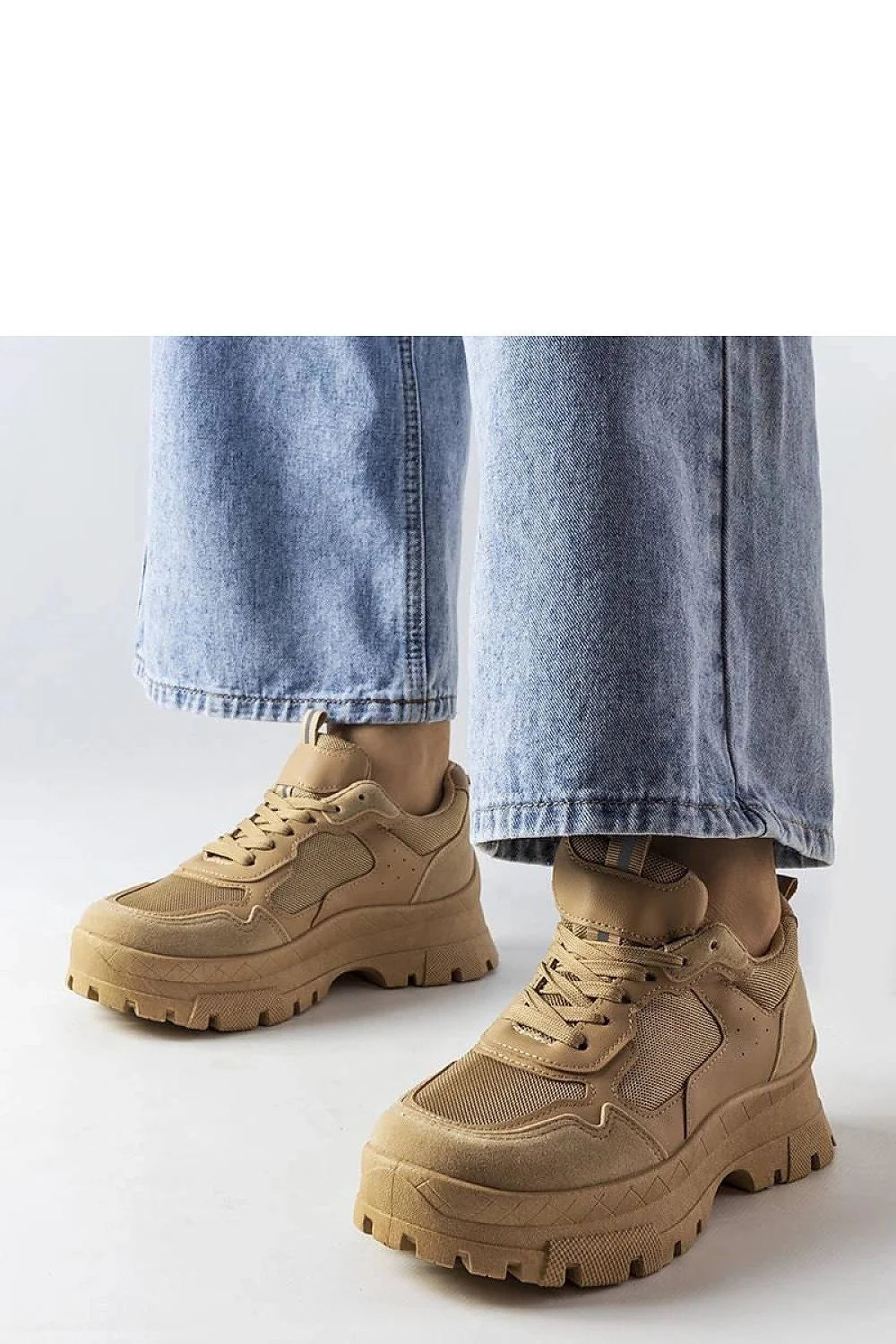 Baskets pour femmes style urbain moderne beige clair matériau respirable confortable amorti semelle épaisse tendance 90