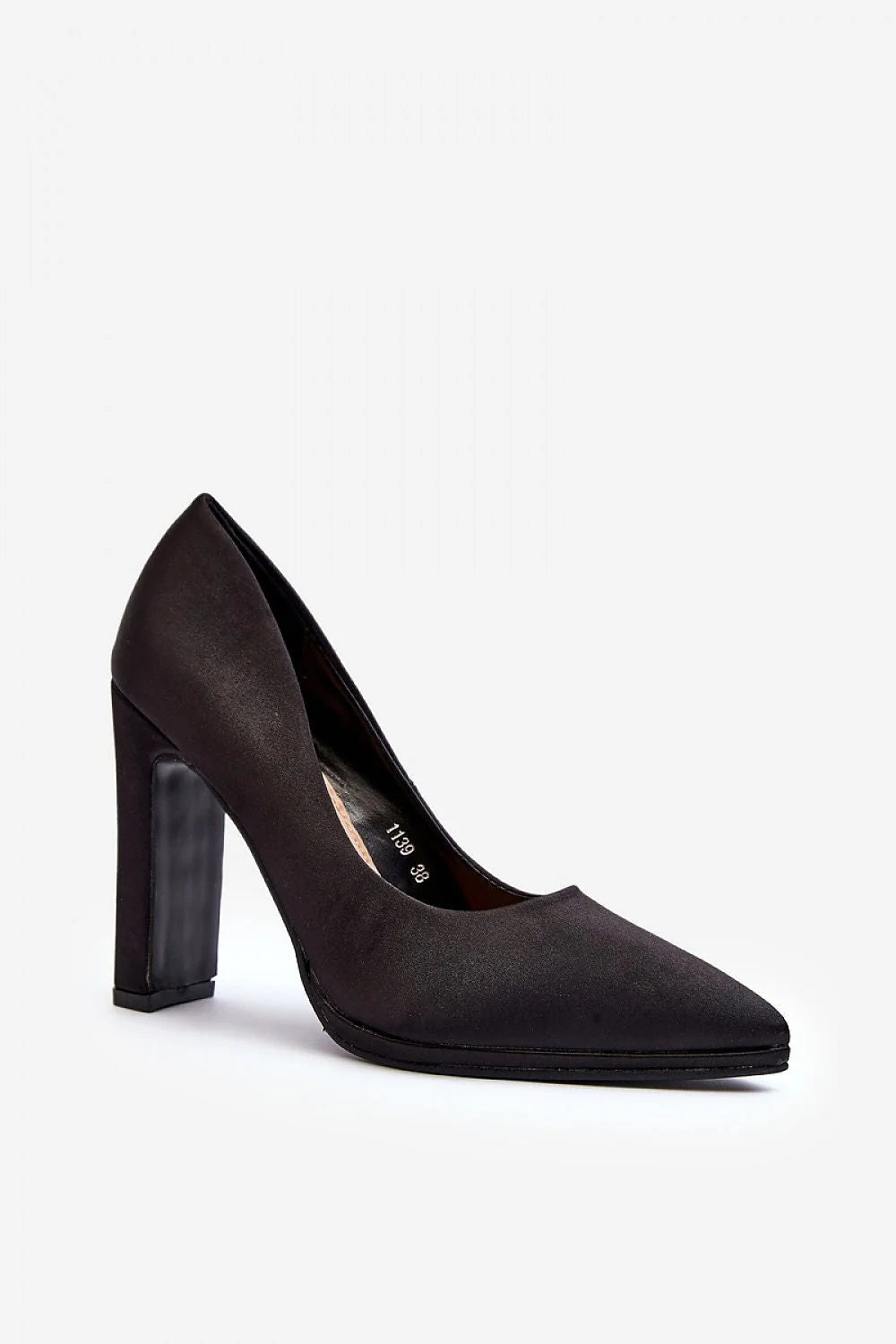 escarpins femme noir suède effet mat bout pointu talon bloc haut stable confortable semelle fine cuir artificiel élégant soirée classique