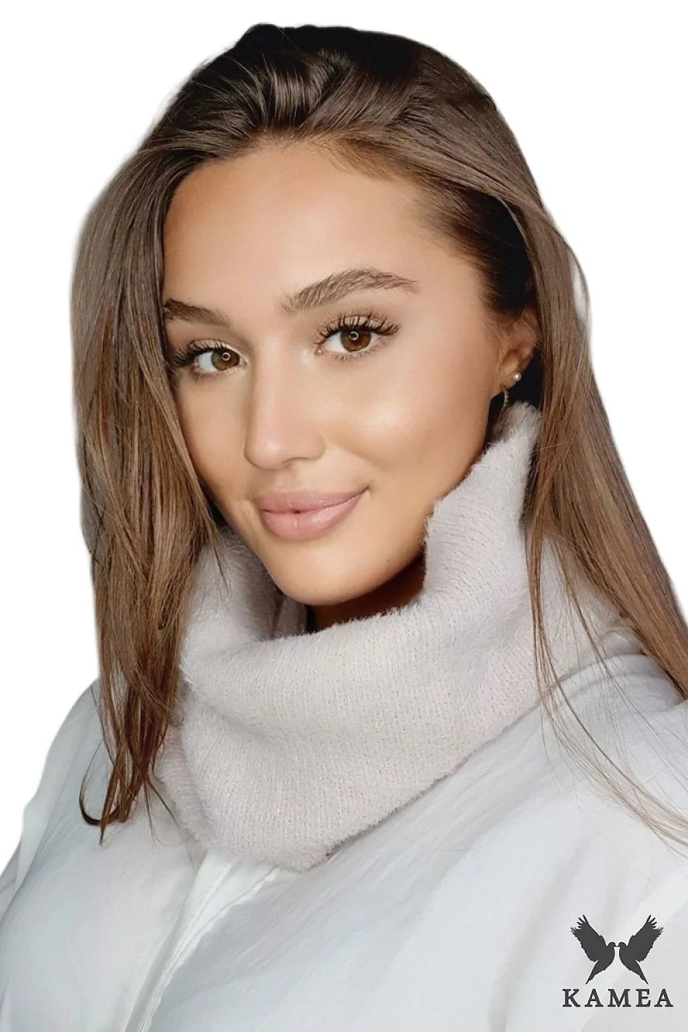 Écharpe Infinity Kamea Femme Mode Hiver Automne Polyamide Doux Chaud Minimaliste Élégant Accessoire Multifonctionnel