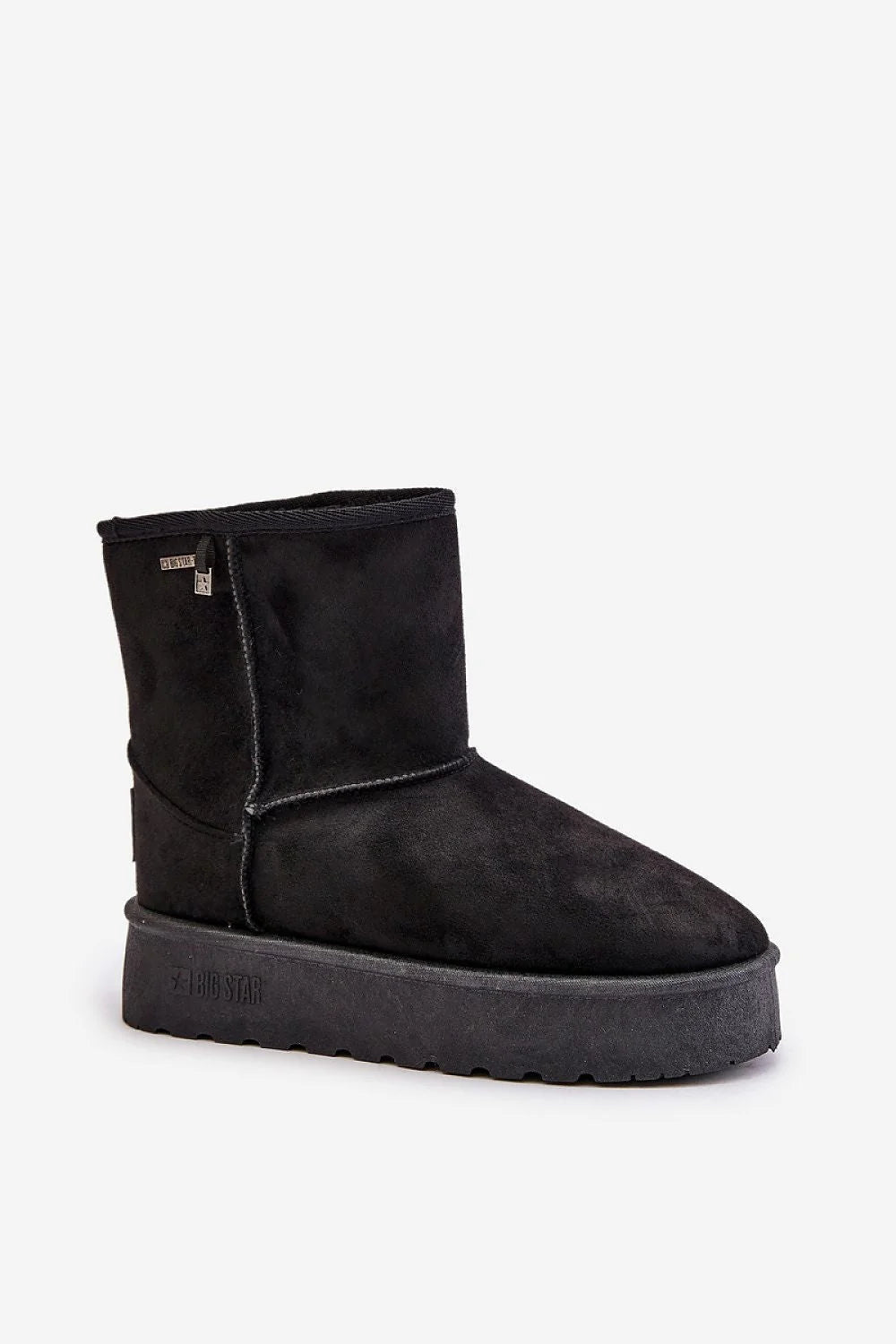 Bottines en suède noir style casual confort semelle épaisse hiver femmes mode chic décontracté