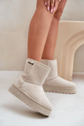 Bottines en suédine écologique femmes beige clair confortable plateforme 4cm fourrure intérieure style moderne quotidien