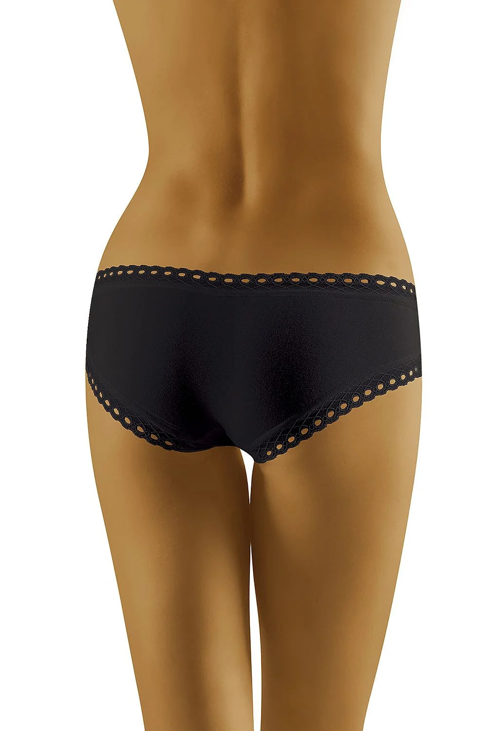 Culotte femme noire microfibre dentelle ajourée sexy confortable taille basse invisible sous vêtements élégants