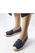 Espadrille Solea pour femme design moderne dentelle bleue motifs floraux semelle jute tressé confort été