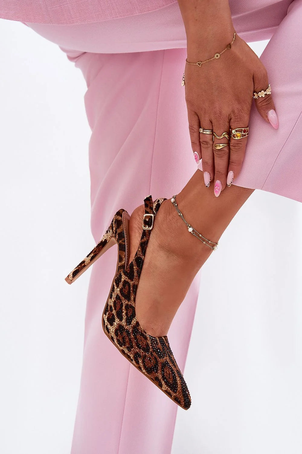 Sandales à talons stiletto élégantes pour femme, motif léopard, cuir artificiel, talon 11 cm, slingback, confortable, soirée, réception, mode