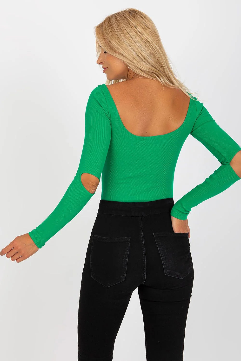 Tenue chemisier et short Rue Paris manches longues encolure bateau denim taille haute femme