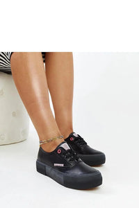 Baskets féminines CROSS JEANS style casual design minimaliste noir semelle épaisse cuir synthétique confortable ajustement parfait