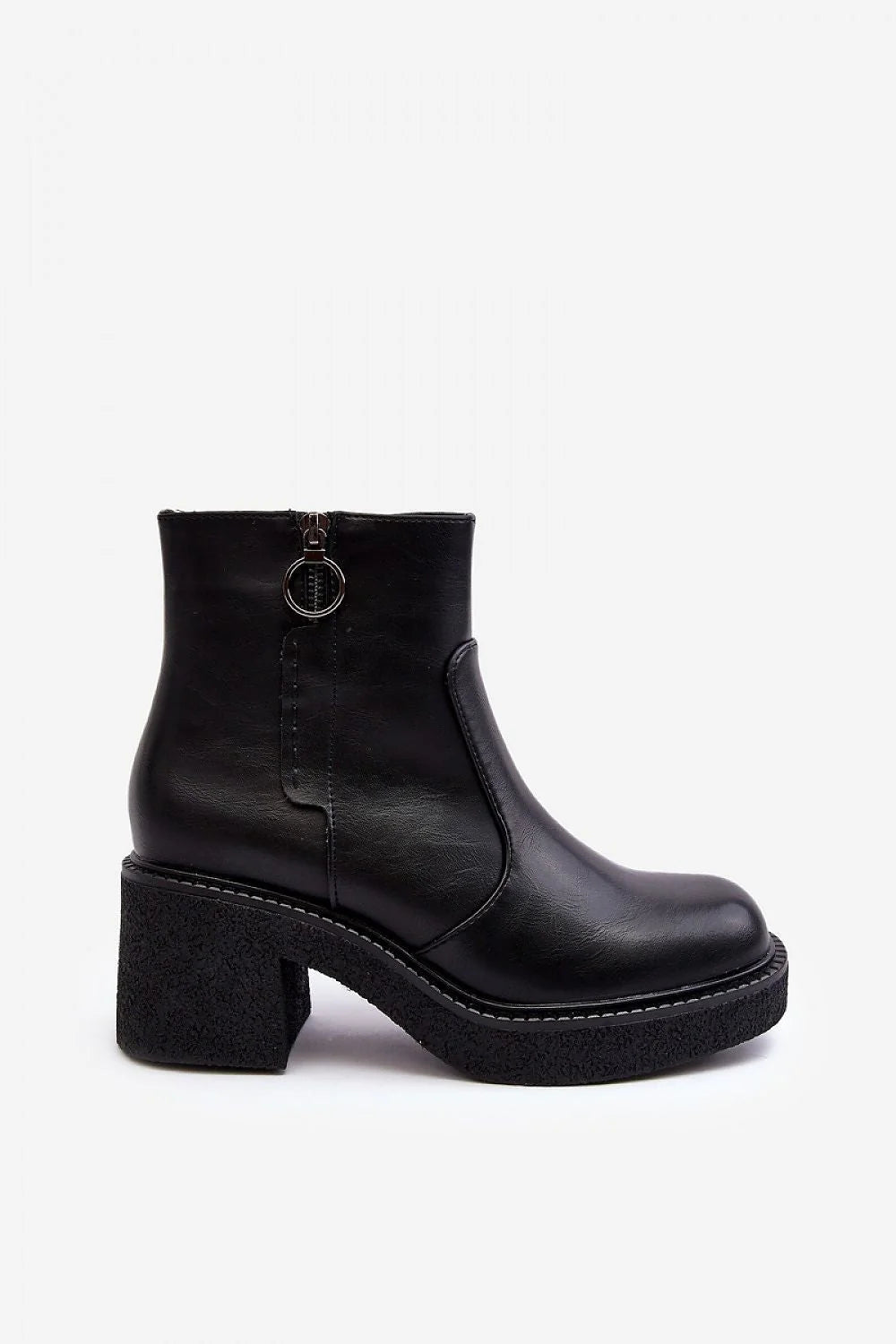 Bottes pour femmes style moderne minimaliste cuir écologique talon massif plateforme fourrure intérieure fermeture éclair