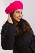 Béret en laine acrylique coton cachemire rose vif design classique féminin hiver automne mode accessoire
