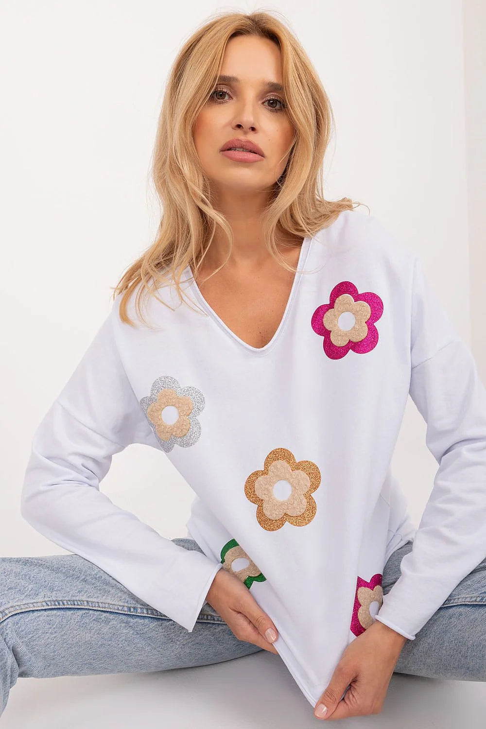 Chemisier décontracté femme motifs floraux manches longues coton style personnel coupe ample couleurs vives高品質