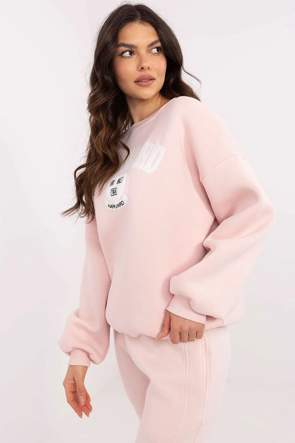 Sweatshirt Harvard Collection Femme Coupe Relâchée Manches Longues Col Rond Logo Central Enceinte Mode Casual