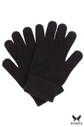Gants d'hiver pour femmes élégants en noir matériau haute qualité coupe ajustée poignets élastiques Kamea Pologne