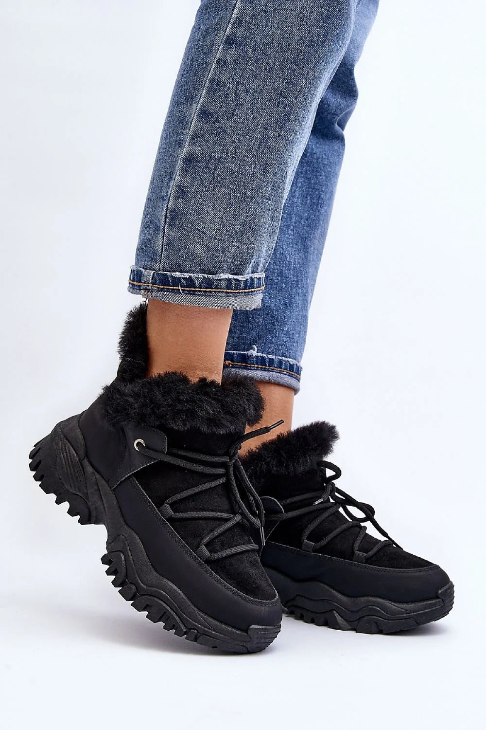 Bottes trappeur Step in style pour femme en cuir écologique, fourrure, semelle crantée, style moderne, confort, mode