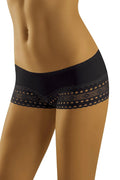 Shorts Wolbar en coton élasthanne noir lace floral hipster