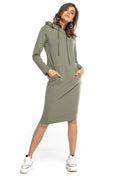 Robe sweat à capuche femme maille douce verte casual confortable pour sorties mode actuelle